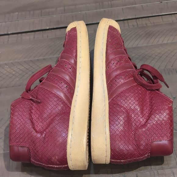 2006 Adidas Pro Model Burgundy Shell Toe Superstar High Top Sneakers Size 10.5 - Picture 6 of 10